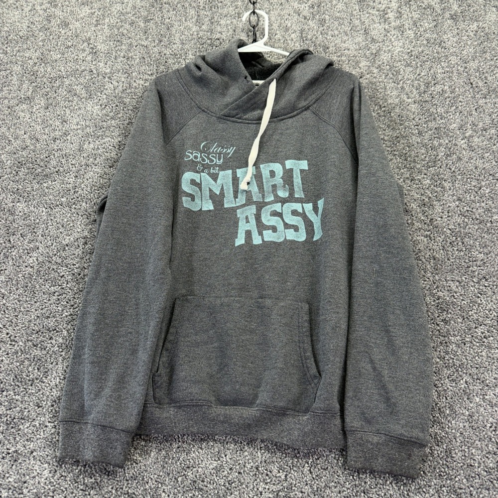 Unbranded Pullover Hoodie Womens XX-Large Gray Classy Sassy Smart Assy Graphic